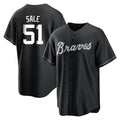 Atlanta Braves #51 Chris Sale Player Black BFRAILEY Home Game Stitched Jerseys