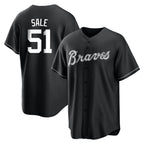 Atlanta Braves #51 Chris Sale Player Black BFRAILEY Home Game Stitched Jerseys