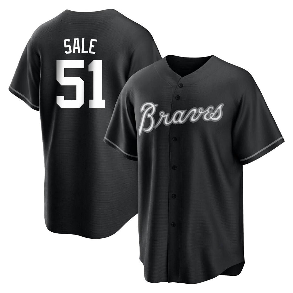 Atlanta Braves #51 Chris Sale Player Black BFRAILEY Home Game Stitched Jerseys
