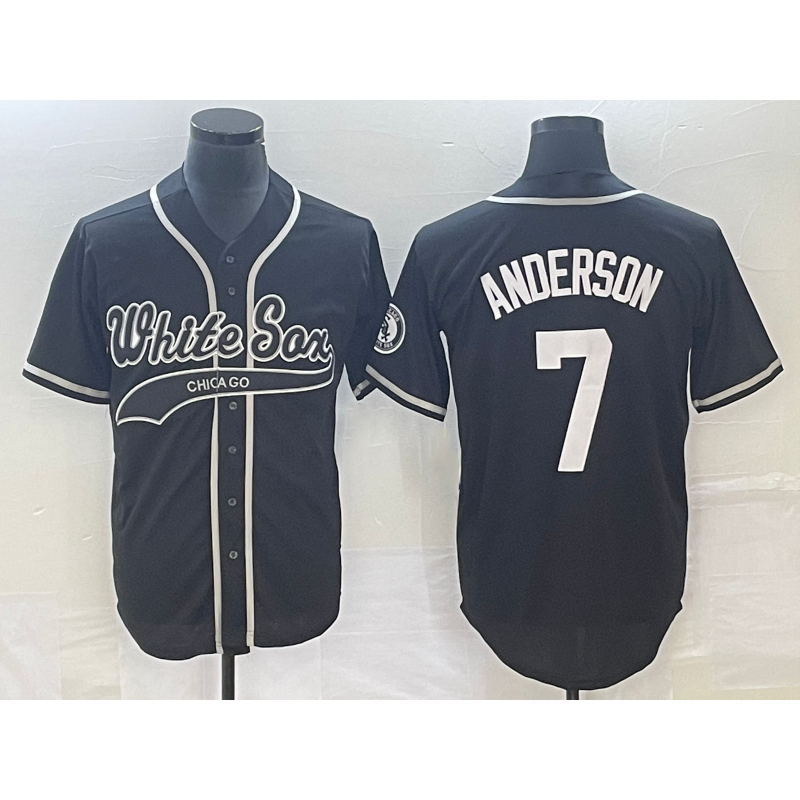 Chicago White Sox #7 Tim Anderson Black BFRAILEY Cool Base Stitched Jersey