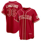 Texas Rangers #36 Wyatt Langford Red BFRAILEY 2026 City Connect Stadium Jersey