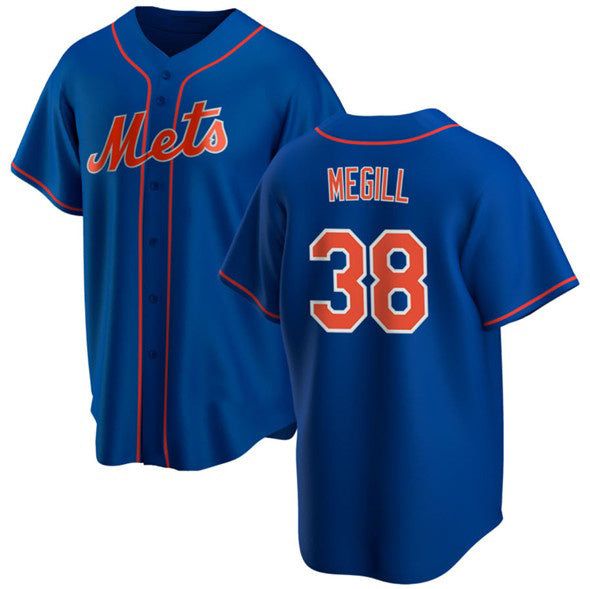 New York Mets #38 Tylor Megill Royal BFRAILEY Cool Base Stitched Jersey