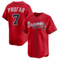 Atlanta Braves #7 Jurickson Profar Red BFRAILEY 2025 Alternate Limited Stitched Jersey