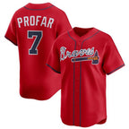 Atlanta Braves #7 Jurickson Profar Red BFRAILEY 2025 Alternate Limited Stitched Jersey