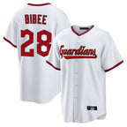 Cleveland Guardians #28 Tanner Bibee Player White BFRAILEY Game Home Stitched Jerseys