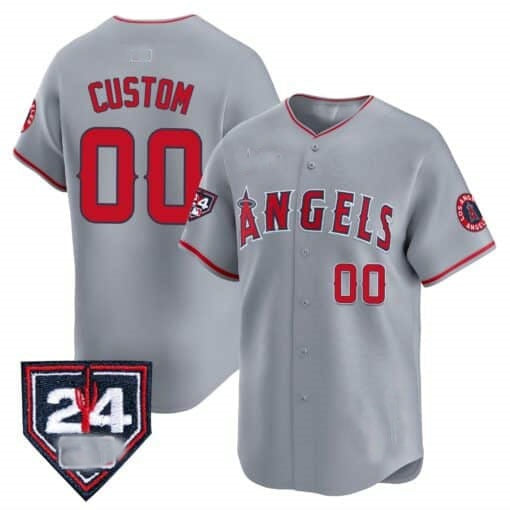 Custom Los Angeles Angels 2024 Spring Training Patch Vapor Premier Limited Jersey ¨C Gray BFRAILEY