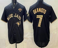 Toronto Blue Jays #7 Kazuma Okamoto Black Gold BFRAILEY 2025 American League Champions Limited Stitched Jersey