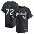 Chicago White Sox #72 Carlton Fisk Player Black BFRAILEY City Connect Limited Home Stitched Jerseys