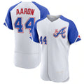 Atlanta Braves #44 Hank Aaron White BFRAILEY 2023 City Connect Flex Base Stitched Jersey 2
