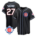 Chicago Cubs #27 Seiya Suzuki Player Black BFRAILEY Fashion Out 150th Anniversary Game Stitched Jerseys