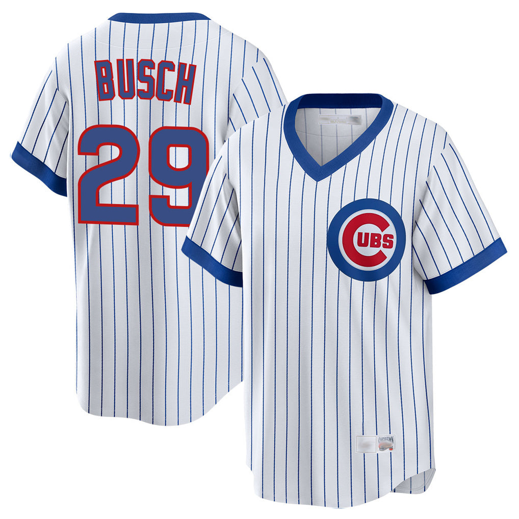 Chicago Cubs #29 Michael Busch Player White BFRAILEY T-shirt Cooperstown Collection Limited Stitched Jerseys