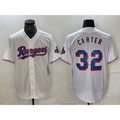 Texas Rangers #32 Evan Carter White BFRAILEY 2023 World Series Champions Cool Base Jersey