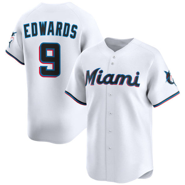 Miami Marlins #9 Xavier Edwards White BFRAILEY 2024 Home Limited Stitched Jersey