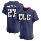 Cleveland Guardians #27 Austin Hedges Player Navy BFRAILEY City Connect Limited Elite Home Stitched Jerseys