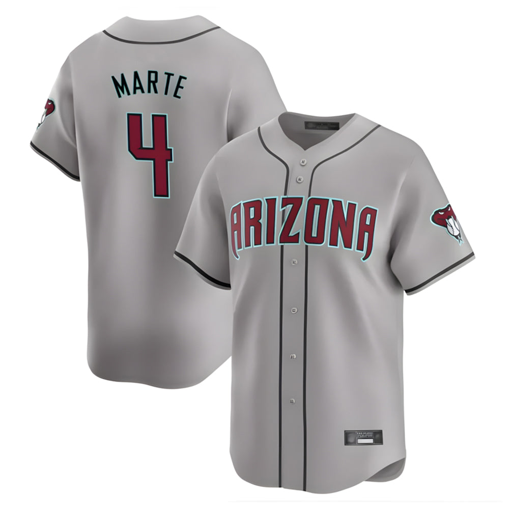 Arizona Diamondbacks #4 Ketel Marte Player Gray BFRAILEY Road Limited Home Game Stitched Jerseys
