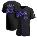 New York Mets #23 Javier Baez Black BFRAILEY Anthentic Jersey