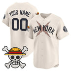 Custom New York Yankees x One Piece Cream BFRAILEY Vapor Premier Limited Jersey - Stitched