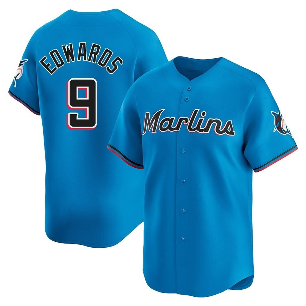 Miami Marlins #9 Xavier Edwards Player Blue BFRAILEY Home Limited Stitched Jerseys