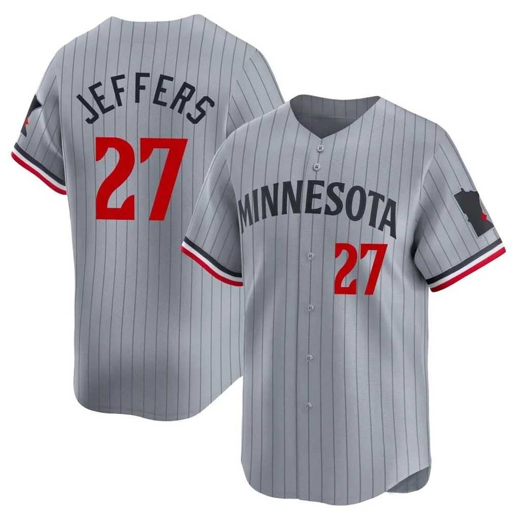 Minnesota Twins #27 Ryan Jeffers Player Gray BFRAILEYHome Limited Stitched Jerseys