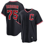 Cleveland Guardians #75 Connor Brogdon Player Navy BFRAILEY Home Game Stitched Jerseys