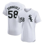 Chicago White Sox #58 Seranthony Dominguez Player White BFRAILEY Stripe Limited Elite Home Stitched Jerseys