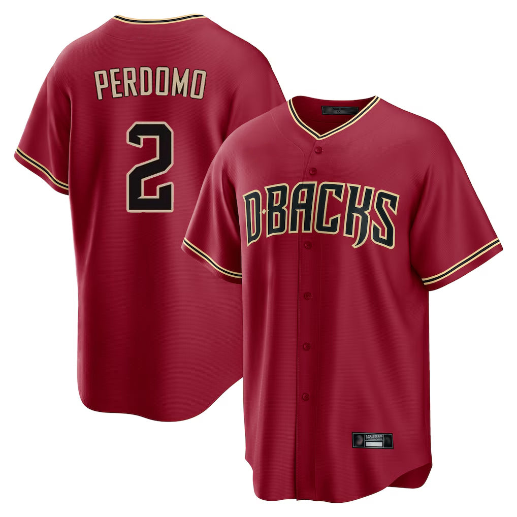 Arizona Diamondbacks #2 Geraldo Perdomo Player Red BFRAILEY Home Game Stitched Jerseys