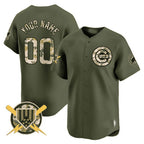 Custom Chicago Cubs Armed Forces Day Vapor Premier Limited Jersey ¨C All Stitched-Green BFRAILEY