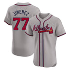Atlanta Braves #77 Joe Jimenez Player Gray BFRAILEY Limited Elite Home Game Stitched Jerseys