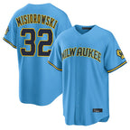Milwaukee Brewers #32 Jacob Misiorowski Player Light Blue BFRAILEY Road Stadium Game Stitched Jerseys