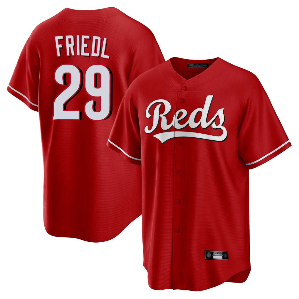 Cincinnati Reds #29 TJ Friedl Player Red BFRAILEY Home Game Stitched Jerseys