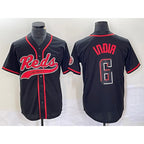 Cincinnati Reds #6 Jonathan India Black BFRAILEY 2023 City Connect With Patch Stitched Jersey