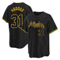 Atlanta Braves #31 Greg Maddux Player Black BFRAILEY Snake Skin City Home Game Stitched Jerseys