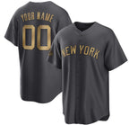 Custom New York Yankees Active Player Charcoal BFRAILEY 2022 All-Star Cool Base Stitched Jersey
