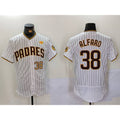 San Diego Padres #38 Jorge Alfaro White BFRAILEY With PS Patch Stitched Flex Base Jerseys