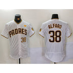 San Diego Padres #38 Jorge Alfaro White BFRAILEY With PS Patch Stitched Flex Base Jerseys