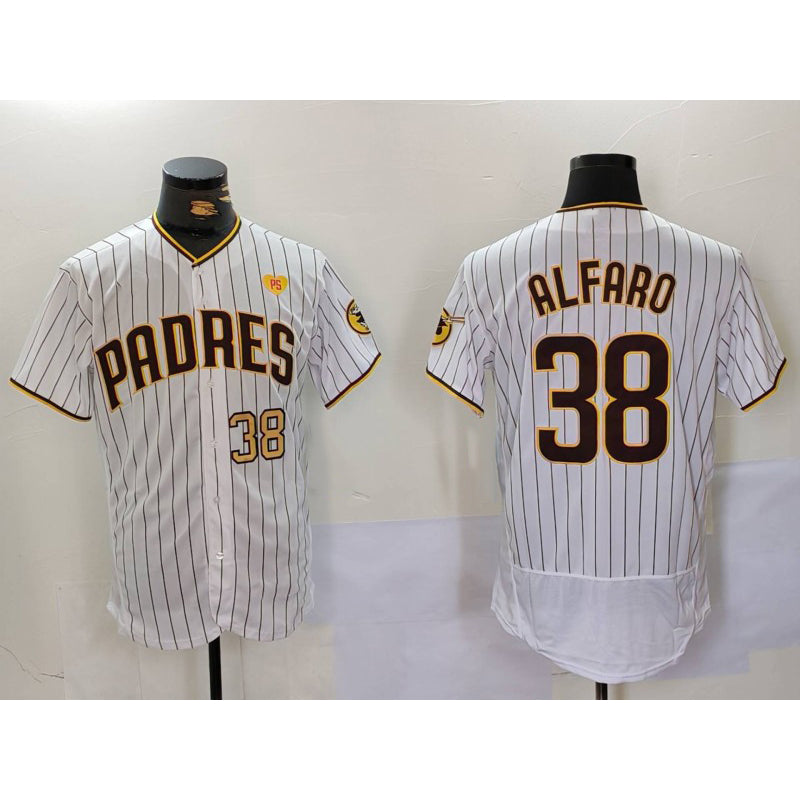 San Diego Padres #38 Jorge Alfaro White BFRAILEY With PS Patch Stitched Flex Base Jerseys
