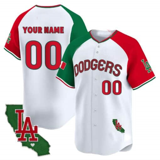 Custom Los Angeles Dodgers Mexico California Patch Vapor Premier Limited Jersey V3 ¨C White 2 BFRAILEY