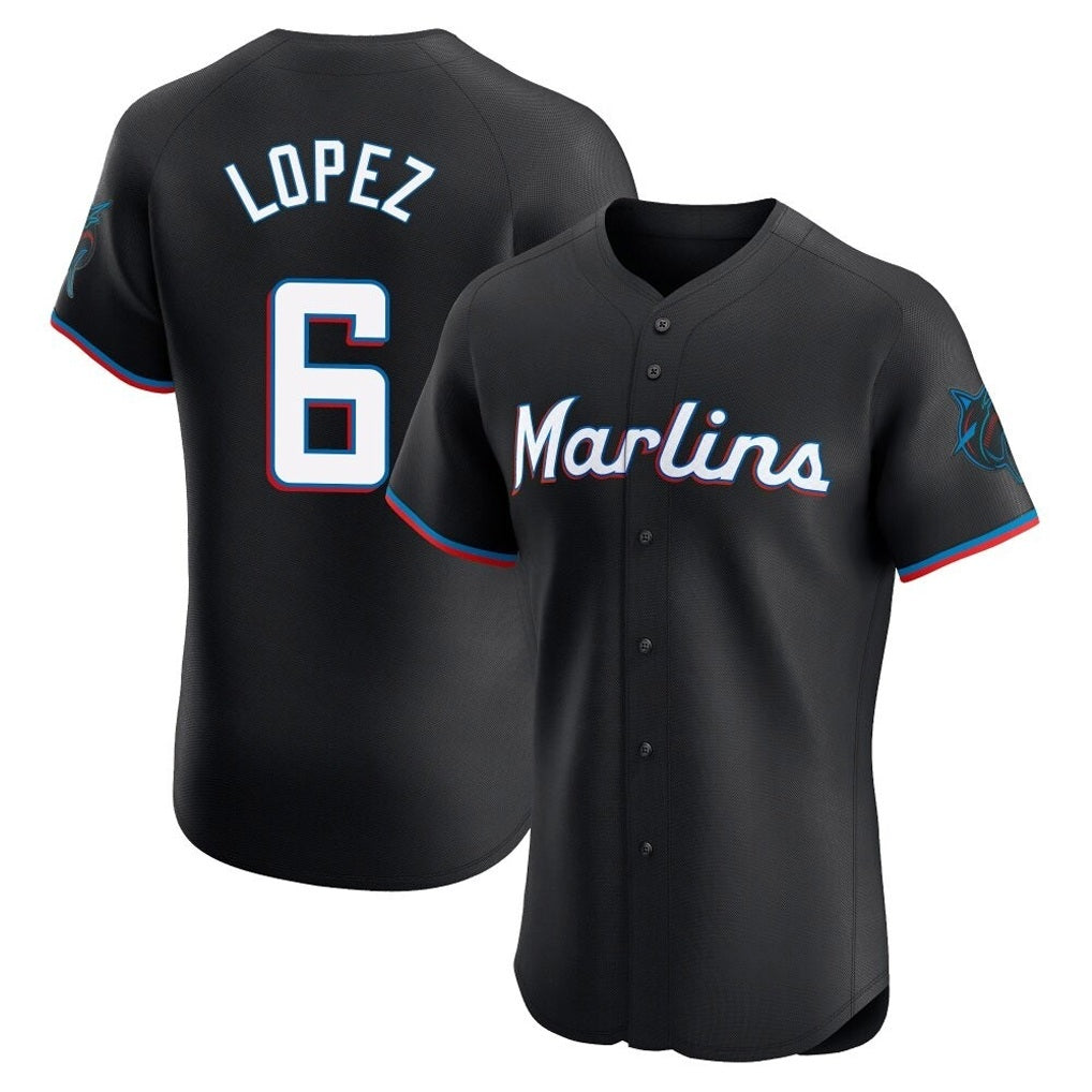 Miami Marlins #6 Otto Lopez Player Black BFRAILEY Vapor Home Limited Elite Stitched Jerseys