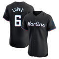 Miami Marlins #6 Otto Lopez Player Black BFRAILEY Vapor Home Limited Elite Stitched Jerseys
