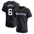 Miami Marlins #6 Otto Lopez Player Black BFRAILEY Vapor Home Limited Elite Stitched Jerseys