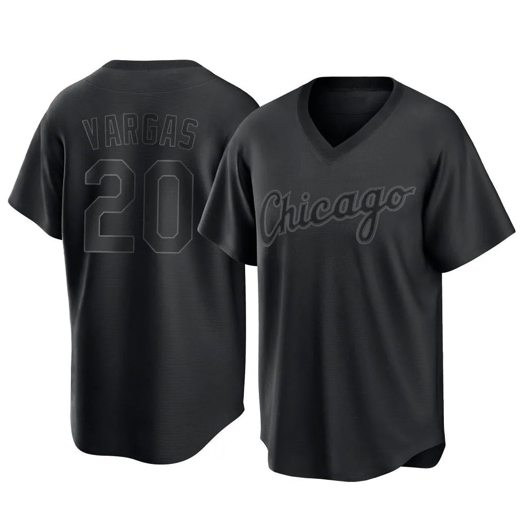 Chicago White Sox #20 Miguel Vargas Player Black BFRAILEY T-shirt Home Game Stitched Jerseys