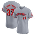 Cincinnati Reds #37 Tyler Stephenson Player Gray BFRAILEY Limited Elite Home Stitched Jerseys