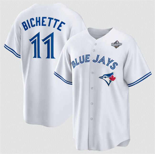 Toronto Blue Jays #11 Bo Bichette White BFRAILEY 2025 World Series Home Cool Base Stitched Jersey