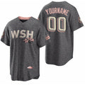 Custom Washington Nationals Active Player 2022 Grey BFRAILEY City Connect Cherry Blossom Cool Base Stitched Jersey