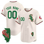 Custom Chicago White Sox Mexico Vapor Premier Limited Jersey ¨C Illinois Patch ¨C Cream BFRAILEY