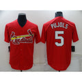 St. Louis Cardinals #5 Albert Pujols Red BFRAILEY Stitched Cool Base Jersey