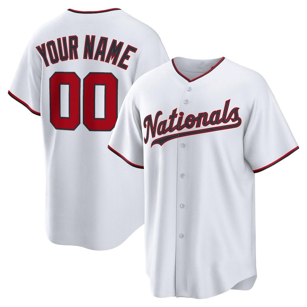 Custom Washington Nationals White BFRAILEY Home Replica Jersey