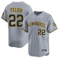 Milwaukee Brewers #22 Christian Yelich Player Gray BFRAILEY Home Limited Stitched Jerseys