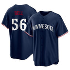 Minnesota Twins #56 Josh Bell Player Navy BFRAILEYReplica Alternate Home Stitched Jerseys