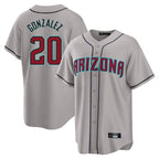 Arizona Diamondbacks #20 Luis Gonzalez Player Gray BFRAILEY Road Home Game Stitched Jerseys